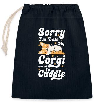Cuddling Relationship Girlfriend - Closable cotton gift bag (25x30cm) - navy - Front