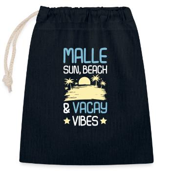 Malle Summer Saying - Closable cotton gift bag (25x30cm) - navy - Front