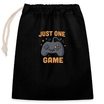 Nur ein Spiel – Niedlicher Kawaii Controller - Verschließbarer Geschenkbeutel aus Baumwolle (25x30cm) - Schwarz - Vorne