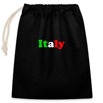 Italy - Verschließbarer Geschenkbeutel aus Baumwolle (25x30cm) - Schwarz - Vorne