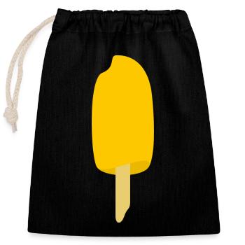 Mango popsicles - Closable cotton gift bag (25x30cm) - black - Front