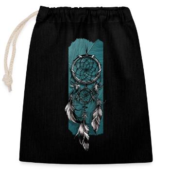 Soul Weaver : Étreinte de l’attrape-rêves - Sac cadeau en coton avec cordon (25 x 30 cm) - noir - Devant