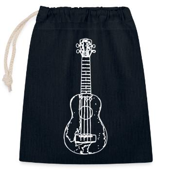 Ukulele Drawing - Closable cotton gift bag (25x30cm) - navy - Front