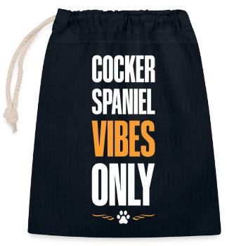 Cocker Spaniel Vibes Only - Verschließbarer Geschenkbeutel aus Baumwolle (25x30cm) - Navy - Vorne