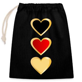 Allemagne - Équipe Heart - Sac cadeau en coton avec cordon (25 x 30 cm) - noir - Devant