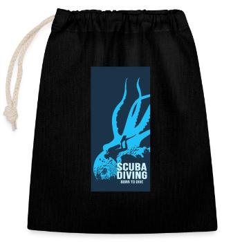 Scuba Diving Diver Diver - Closable cotton gift bag (25x30cm) - black - Front
