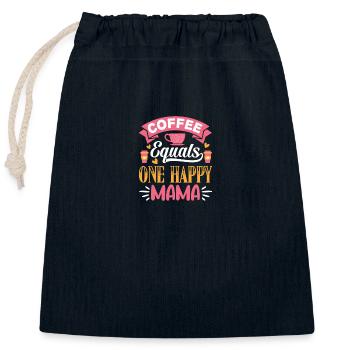Coffee equals one happy mama - Closable cotton gift bag (25x30cm) - navy - Front