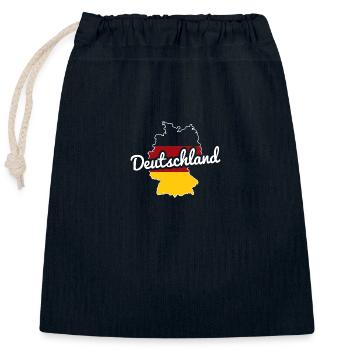 Deutschland Karte - Verschließbarer Geschenkbeutel aus Baumwolle (25x30cm) - Navy - Vorne