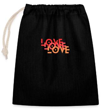 love - Verschließbarer Geschenkbeutel aus Baumwolle (25x30cm) - Schwarz - Vorne