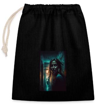 Trapped In A Haunted House - Closable cotton gift bag (25x30cm) - black - Front
