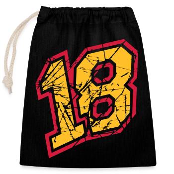 18 rayures colorées fissures numéro de parti dix-huit année complète - Sac cadeau en coton avec cordon (25 x 30 cm) - noir - Devant