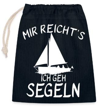Assez pour faire de la voile - Sac cadeau en coton avec cordon (25 x 30 cm) - bleu marine - Devant