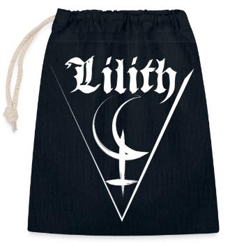 Symbole de Lilith - Sac cadeau en coton avec cordon (25 x 30 cm) - bleu marine - Devant