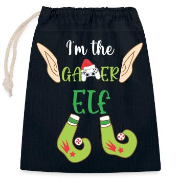 Christmas Santa Claus Gifts - Closable cotton gift bag (25x30cm) - navy - Front