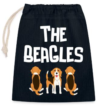 beagle, hunting, hunting dog - Closable cotton gift bag (25x30cm) - navy - Front