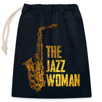Jazz Frau - Verschließbarer Geschenkbeutel aus Baumwolle (25x30cm) - Navy - Vorne