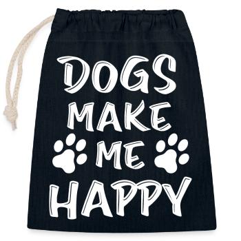 Chien de chasse - Sac cadeau en coton avec cordon (25 x 30 cm) - bleu marine - Devant