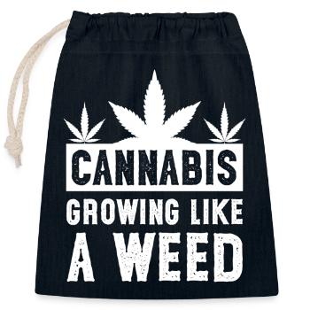 Cannabis Growing like a weed white - Closable cotton gift bag (25x30cm) - navy - Front