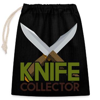 Collecteur de couteaux - Sac cadeau en coton avec cordon (25 x 30 cm) - noir - Devant