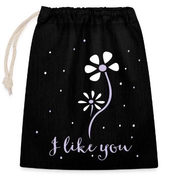 I like You, Love - Closable cotton gift bag (25x30cm) - black - Front