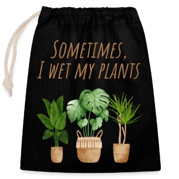 Planter - Sac cadeau en coton avec cordon (25 x 30 cm) - noir - Devant