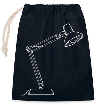 Desk Lamp Drawing - Closable cotton gift bag (25x30cm) - navy - Front