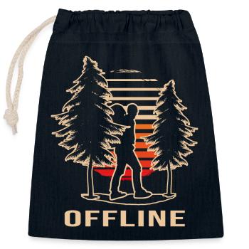 Randonnée « hors ligne » Trekking Hiking Trail Temps de randonnée - Sac cadeau en coton avec cordon (25 x 30 cm) - bleu marine - Devant