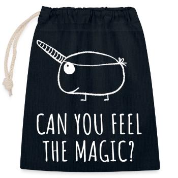 Can you feel the magic - Einhorn Meerschwein - Verschließbarer Geschenkbeutel aus Baumwolle (25x30cm) - Navy - Vorne