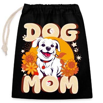 Hunde-Mama - Verschließbarer Geschenkbeutel aus Baumwolle (25x30cm) - Schwarz - Vorne