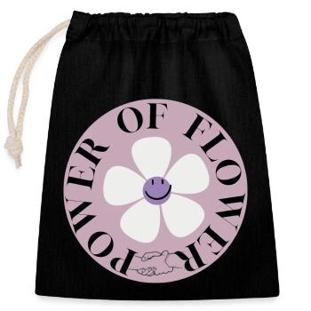 Power of Flower Circle - Closable cotton gift bag (25x30cm) - black - Front