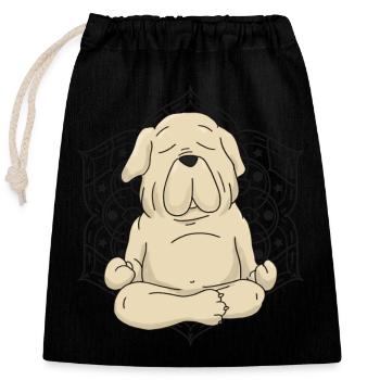 Labrador Yoga & Meditation - Verschließbarer Geschenkbeutel aus Baumwolle (25x30cm) - Schwarz - Vorne