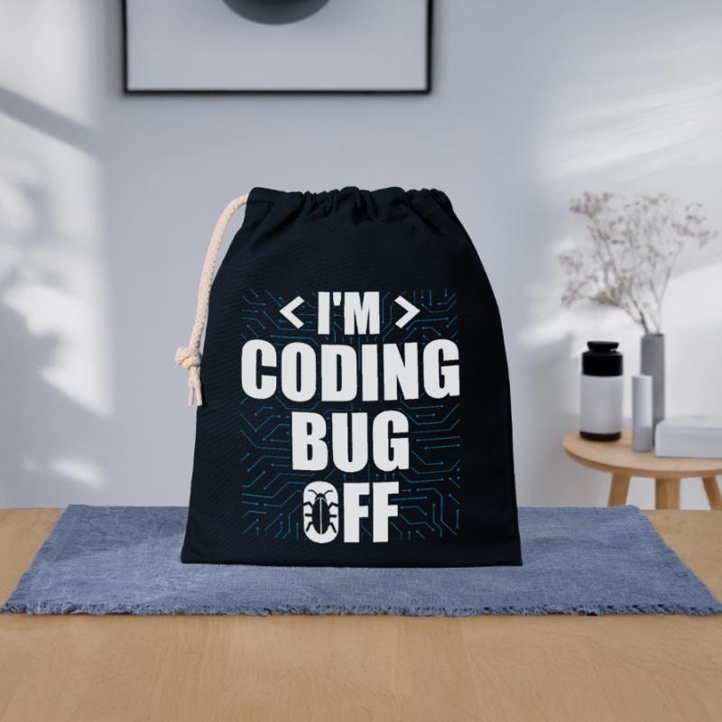 Ich bin Coding Bug Off It Specialists Software Verschließbarer Geschenkbeutel aus Baumwolle (25x30cm)