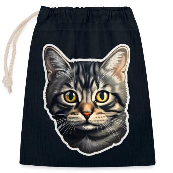 British Shorthair Katzenkopf - Verschließbarer Geschenkbeutel aus Baumwolle (25x30cm) - Navy - Vorne