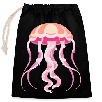 Jellyfish pink - Closable cotton gift bag (25x30cm) - black - Front