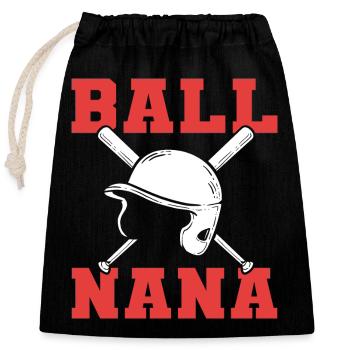 Softball Softball Players - Closable cotton gift bag (25x30cm) - black - Front
