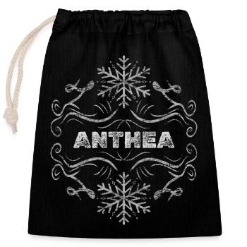 Wife Anthea - Closable cotton gift bag (25x30cm) - black - Front