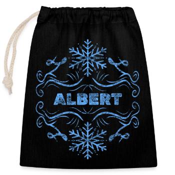 Geschenk für Albert - Verschließbarer Geschenkbeutel aus Baumwolle (25x30cm) - Schwarz - Vorne
