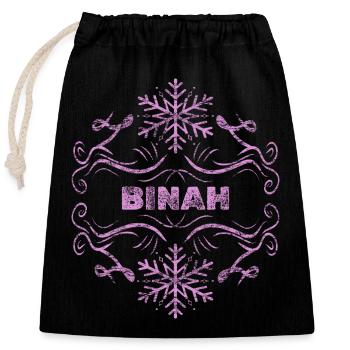 Gift for Binah - Closable cotton gift bag (25x30cm) - black - Front