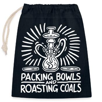 Shisha-Liebhaber Lifestyle Design - Verschließbarer Geschenkbeutel aus Baumwolle (25x30cm) - Navy - Vorne