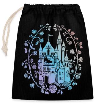 Fairytale Castle Rose Tendrils - Closable cotton gift bag (25x30cm) - black - Front