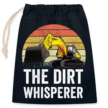 Excavator Construction Worker - Closable cotton gift bag (25x30cm) - navy - Front