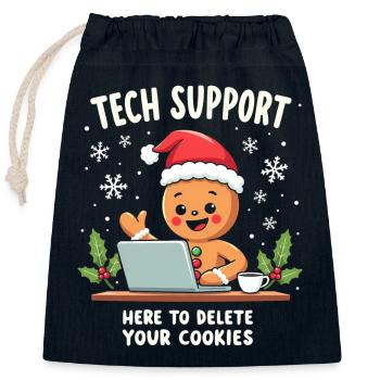 Tech Support, I'm here to delete your cookies - Closable cotton gift bag (25x30cm) - navy - Front