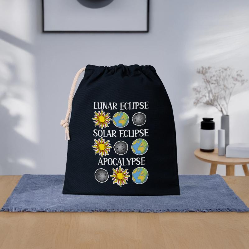 Lunar Eclipse Solar Eclipse Apocalypse Closable cotton gift bag (25x30cm)