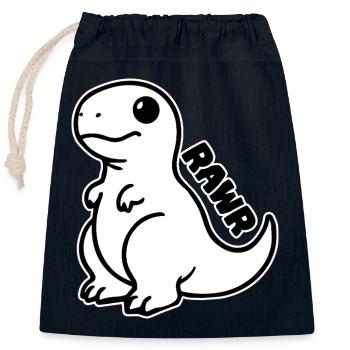 Dinosaure mignon - T-rex Rawr Design - Sac cadeau en coton avec cordon (25 x 30 cm) - bleu marine - Devant