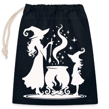 Chaudron de sorcière - Sac cadeau en coton avec cordon (25 x 30 cm) - bleu marine - Devant