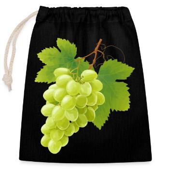 raisins verts - Sac cadeau en coton avec cordon (25 x 30 cm) - noir - Devant