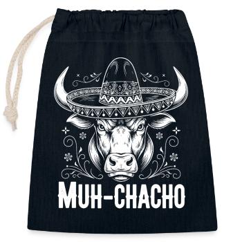 MUH-CHACHO Stier mit Sombrero - Verschließbarer Geschenkbeutel aus Baumwolle (25x30cm) - Navy - Vorne