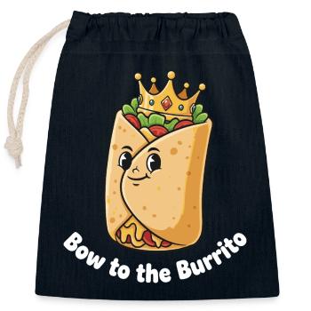 King Burrito Crown - Closable cotton gift bag (25x30cm) - navy - Front