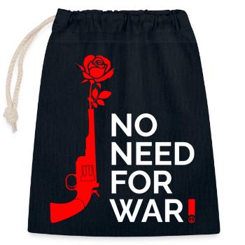 NO WAR - Verschließbarer Geschenkbeutel aus Baumwolle (25x30cm) - Navy - Vorne