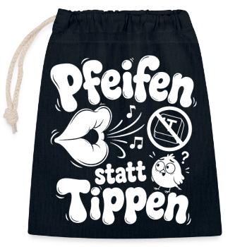 Pfeifen Statt Tippen - Verschließbarer Geschenkbeutel aus Baumwolle (25x30cm) - Navy - Vorne